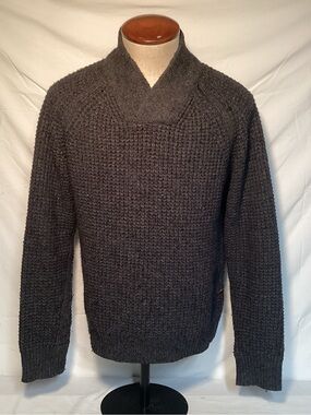 Cockpit USA Civilian Pilot Training Men's Shawl Collar Knit Sweater - Charcoal